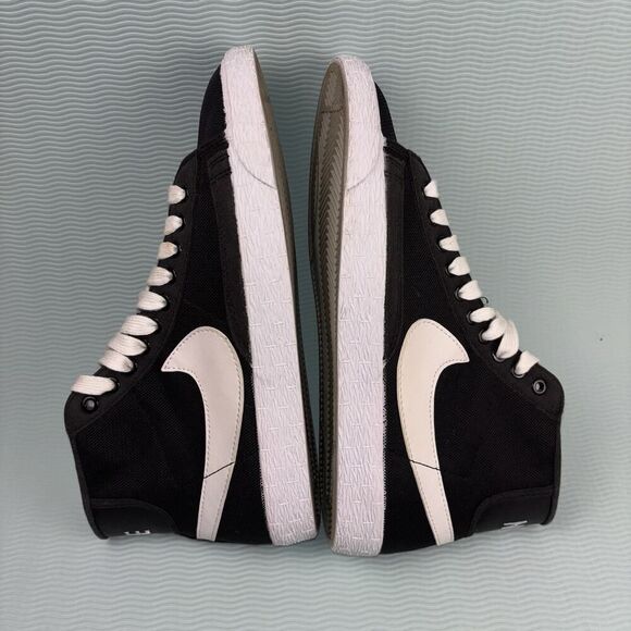 Nike Blazer Mid Sneaker Women’s Size 8 Mesh Black White Sneakers 579956-002 - Picture 6 of 10